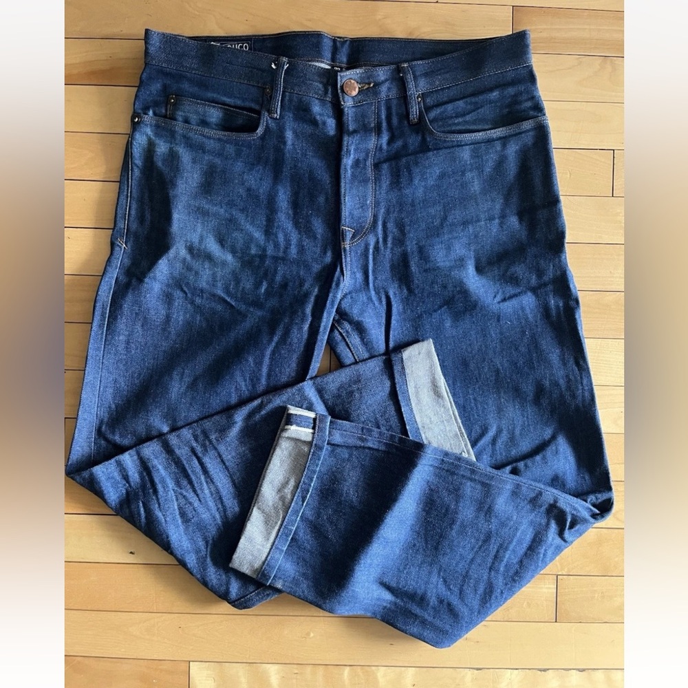 Freenote Cloth Mens Trabuco classic straight 12 oz vintage blue denim 33x31
